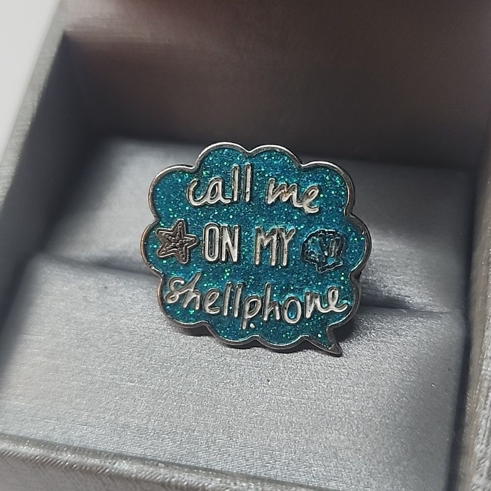 Blue Call Me On My Shellphone Pin - Picture 2 of 4